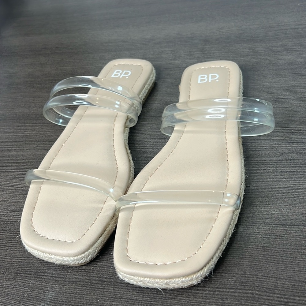 BP Viola Clear Strap Around Slide in Sandals